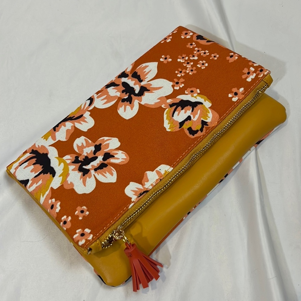 Rachel pally floral fold over clutch